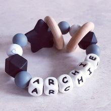 Load image into Gallery viewer, Dummy Clip and Teether Set - Black/Grey - Hopes, Dreams & Jellybeans