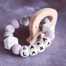 Load image into Gallery viewer, Personalised Elephant Teether - Hopes, Dreams & Jellybeans