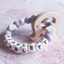 Load image into Gallery viewer, Personalised Elephant Teether - Hopes, Dreams & Jellybeans