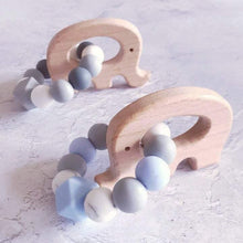 Load image into Gallery viewer, Elephant Mini Teething Ring - Baby blue - Hopes, Dreams & Jellybeans