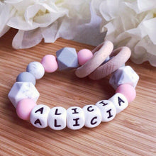 Load image into Gallery viewer, Dummy Clip and Teether Set - Pink/Grey - Hopes, Dreams & Jellybeans