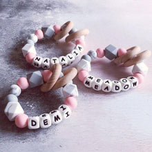 Load image into Gallery viewer, Dummy Clip and Teether Set - Pink/Grey - Hopes, Dreams & Jellybeans