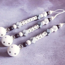 Load image into Gallery viewer, Dummy Clip and Teether Set - Black/Grey - Hopes, Dreams & Jellybeans