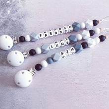 Load image into Gallery viewer, Dummy Clip and Teether Set - Black/Grey - Hopes, Dreams & Jellybeans
