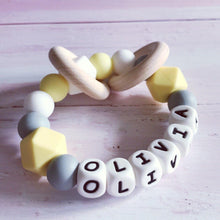 Load image into Gallery viewer, Personalised Silicone Teething Ring - Hopes, Dreams & Jellybeans