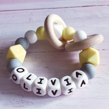 Load image into Gallery viewer, Personalised Silicone Teething Ring - Hopes, Dreams & Jellybeans