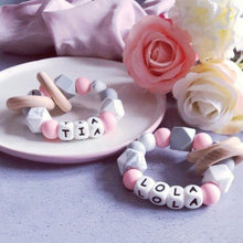 Load image into Gallery viewer, Dummy Clip and Teether Set - Pink/Grey - Hopes, Dreams & Jellybeans