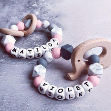 Load image into Gallery viewer, Dummy Clip and Teether Set - Pink/Grey - Hopes, Dreams & Jellybeans