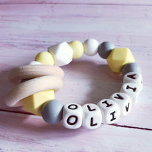 Load image into Gallery viewer, Personalised Silicone Teething Ring - Hopes, Dreams & Jellybeans