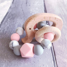 Load image into Gallery viewer, Elephant Mini Teething Ring - Pink - Hopes, Dreams & Jellybeans