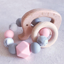 Load image into Gallery viewer, Elephant Mini Teething Ring - Pink - Hopes, Dreams & Jellybeans