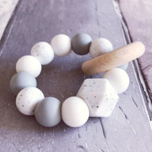 Load image into Gallery viewer, Newborn Mini Teether - Gritty/Soft Grey - Hopes, Dreams & Jellybeans