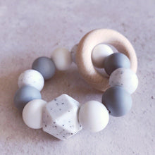 Load image into Gallery viewer, Newborn Mini Teether - Gritty/Soft Grey - Hopes, Dreams & Jellybeans