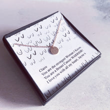 Load image into Gallery viewer, Breast Cancer Survivor, Beat Cancer, Warrior Gift for Friend, Boobs Necklace, Breast Cancer Message Card, Personalised Card Breast Cancer