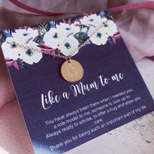 Load image into Gallery viewer, Like a Mum to Me, Stepmother Gift, Message Card Poem Bonus Mum, Mothers day Gift Second Mum, Floral Necklace, Gold Flower Necklace