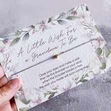 Load image into Gallery viewer, Grandma To Be Card, Wish Bracelet Grandma to Be, New Grandma Card, Gift Card For Grandma To Be, Pregnancy Reveal, Grandparent Announcement