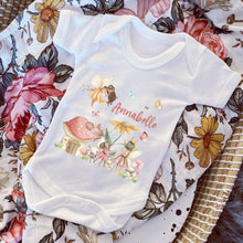 Load image into Gallery viewer, Baby Announcement Vest, New baby girl gift, Girl Coming Home Gift, Baby Shower Gift, Personalised Baby Vest, Baby Arrival Gift, Fairy Outfit