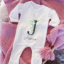 Load image into Gallery viewer, Personalised baby girls sleepsuit, girls babygrows, personalised baby girl gift, baby girls gifts, baby shower gift, newborn girl gift