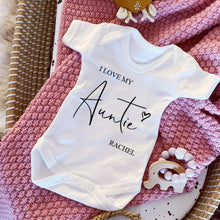 Load image into Gallery viewer, I Love My Cousin Baby Vest, Personalised Babygrow, Brother Babygrow, Newborn Pregnancy Announcement Gift, Going to be an Auntie, Sister Gift