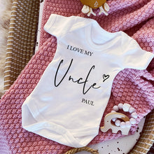 Load image into Gallery viewer, I Love My Grandad Baby Vest, Personalised Gramps Body vest, Newborn Pregnancy Announcement, Going to be a Grandad, Grandad Announcement baby