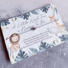 Load image into Gallery viewer, Can't Wait To Meet You Nanny, Family Pregnancy Announcement Wish Bracelet, New Baby Announcement, Pregnancy Wish String, New Baby Gift Nanny