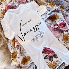 Load image into Gallery viewer, Baby Boy Coming Home Outfit, Newborn Boy Coming Home outfit, Personalized coming home outfit, Personalised Baby Announcement, Baby Name Gift