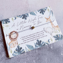 Load image into Gallery viewer, Can't Wait To Meet You Nanny, Family Pregnancy Announcement Wish Bracelet, New Baby Announcement, Pregnancy Wish String, New Baby Gift Nanny