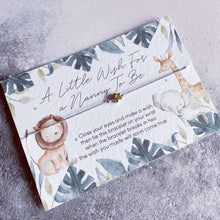 Load image into Gallery viewer, Can't Wait To Meet You Nanny, Family Pregnancy Announcement Wish Bracelet, New Baby Announcement, Pregnancy Wish String, New Baby Gift Nanny