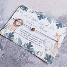 Load image into Gallery viewer, Safari Wish bracelet, Mum to Be wish bracelet, New Mum, Mummy To Be, baby shower gift, pregnancy gift, new baby gift, new mum jungle