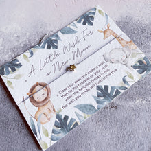 Load image into Gallery viewer, Safari Wish bracelet, Mum to Be wish bracelet, New Mum, Mummy To Be, baby shower gift, pregnancy gift, new baby gift, new mum jungle