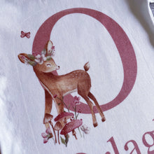 Load image into Gallery viewer, Personalised babygrow baby girl, Pink initial baby name gift, personalised sleepsuit, personalised baby vest, girls baby shower gift