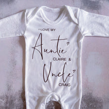 Load image into Gallery viewer, I Love My Auntie Baby Vest, Personalised Babygrow, Aunty Babygrow, Newborn Pregnancy Announcement Gift, Going to be an Auntie, Auntie Gift