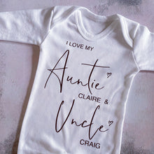 Load image into Gallery viewer, I Love My Auntie Baby Vest, Personalised Babygrow, Aunty Babygrow, Newborn Pregnancy Announcement Gift, Going to be an Auntie, Auntie Gift