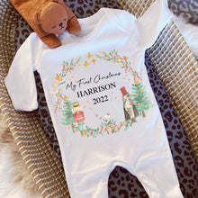 Load image into Gallery viewer, First Christmas babygrow, Personalised vest, Nutcracker sleepsuit , 1st Xmas, 1st Christmas, Baby girl Baby boy, Christmas outfit, Xmas pjs