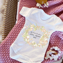 Load image into Gallery viewer, First Christmas babygrow, Personalised vest, Santa sleepsuit, 1st Xmas, 1st Christmas Baby girl Babygro, Festive Christmas outfit, Xmas pjs