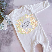 Load image into Gallery viewer, First Christmas babygrow, Personalised vest, Santa sleepsuit, 1st Xmas, 1st Christmas Baby girl Babygro, Festive Christmas outfit, Xmas pjs