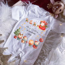 Load image into Gallery viewer, My first Christmas baby vest, Christmas babygrow, Christmas sleepsuit, Personalised baby vest, My 1st Christmas Outfit, Baby Xmas Pyjamas