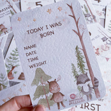 Load image into Gallery viewer, baby milestone cards, Safari, cute, Animal Milestone Cards, baby shower gift, pregnancy cards, baby girl, new baby gift, elephant baby boy