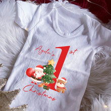 Load image into Gallery viewer, First Christmas Baby Grow, First Christmas Baby Sleepsuit, Baby's First Christmas Outfit, Christmas Babygrow, Christmas Baby Outfit Boy Girl