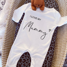 Load image into Gallery viewer, I Love My Mummy Baby Vest, Personalised Mummy Bodysuit, Babygrow, Newborn Pregnancy Announcement, Going to be a Mum, Mummy Announcement Gift