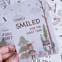 Load image into Gallery viewer, baby milestone cards, Safari, cute, Animal Milestone Cards, baby shower gift, pregnancy cards, baby girl, new baby gift, elephant baby boy