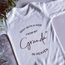 Load image into Gallery viewer, Sent With A Kiss From My Grandad In Heaven, I Love My Grandad Baby Vest, Newborn Pregnancy Announcement, Cute Baby Vest Bodysuit Baby Grow