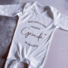 Load image into Gallery viewer, Sent With A Kiss From My Grandad In Heaven, I Love My Grandad Baby Vest, Newborn Pregnancy Announcement, Cute Baby Vest Bodysuit Baby Grow