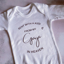 Load image into Gallery viewer, Sent With A Kiss From My Grandad In Heaven, I Love My Grandad Baby Vest, Newborn Pregnancy Announcement, Cute Baby Vest Bodysuit Baby Grow
