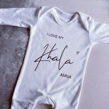 Load image into Gallery viewer, I Love My Auntie Baby Vest, Personalised Babygrow, Aunty Babygrow, Newborn Pregnancy Announcement Gift, Going to be a Khala , Khala Gift