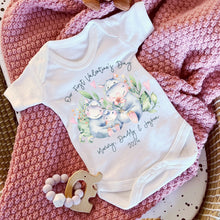 Load image into Gallery viewer, I Love My Daddy Baby Vest, Personalised Safari I love Mummy Babygrow, Valentine's Family Announcement Gift,  1st Valentines Baby Sleepsuit