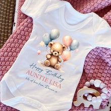 Load image into Gallery viewer, Happy Birthday Nana Babygrow, 1st Birthday as My Nanny, New Nan Gift, Grandma Birthday, Granny Birthday, Sleepsuit Vest Bodysuit Birthday