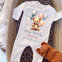 Load image into Gallery viewer, Happy Birthday Daddy Babygrow, 1st Birthday as My Daddy, New Dad Gift, Dad Birthday, Daddy Birthday, Sleepsuit Vest Bodysuit Dad Birthday