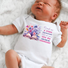 Load image into Gallery viewer, Say you love me, Kiss me goodnight, Reading Book Gift, Cute Teddy, Baby Arrival Newborn Pregnancy Announcement Gift, Fairytale Baby Girl