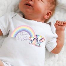 Load image into Gallery viewer, I Love My Sister Baby Vest, Personalised Sibling Bodysuit, Babygrow, Newborn Pregnancy Announcement, Going to be a Big Sister Announcement